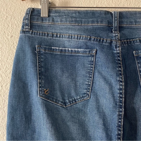 Kut from the Kloth Rosie Pencil Skirt Women’s 10 Blue Medium Wash Denim Slit - Picture 11 of 16